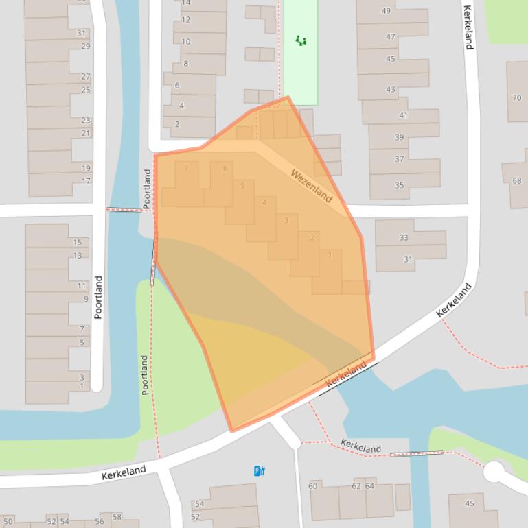 Kaart van postcodegebied 1602MA.
