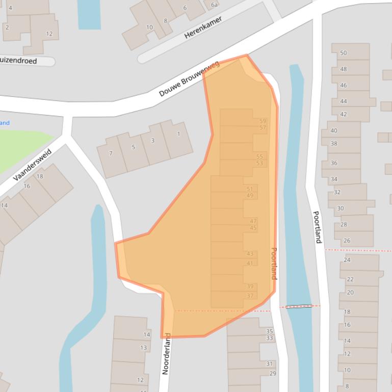 Kaart van postcodegebied 1602MC.