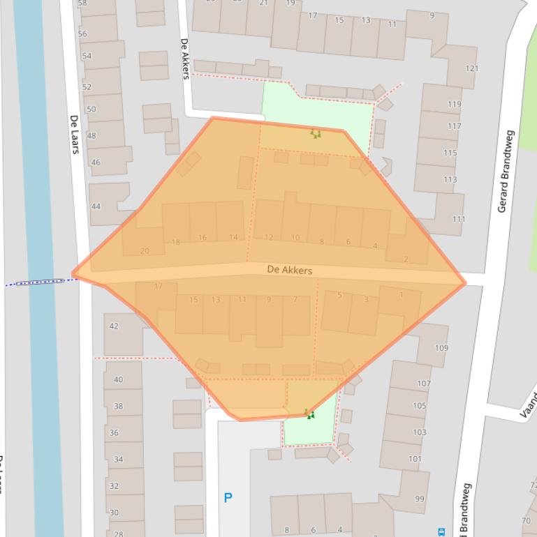 Kaart van postcodegebied 1602MP.