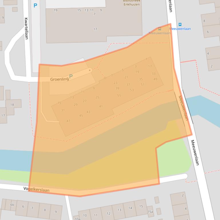 Kaart van postcodegebied 1602PT.