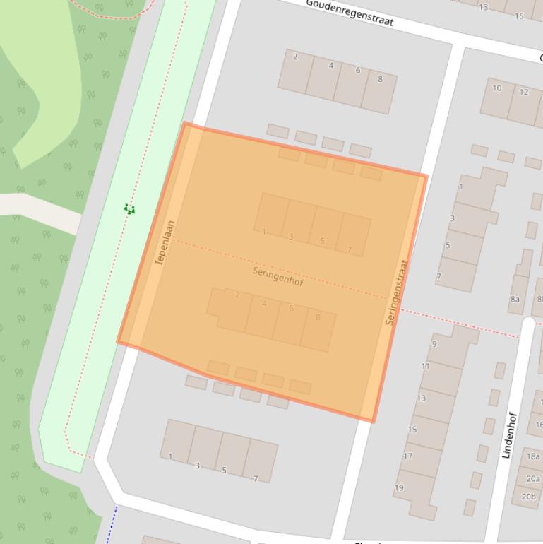 Kaart van postcodegebied 1602RJ.