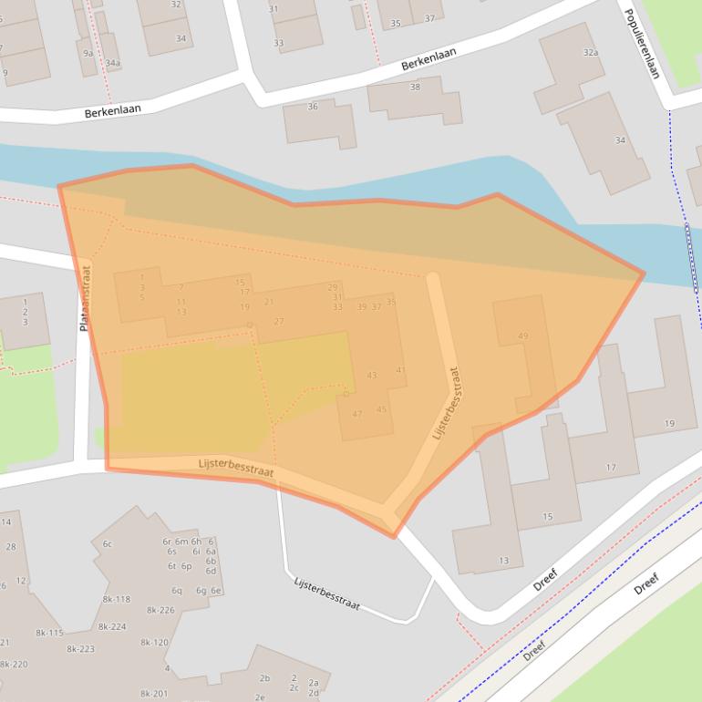 Kaart van postcodegebied 1602SC.
