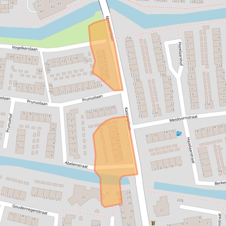Kaart van postcodegebied 1602SK.