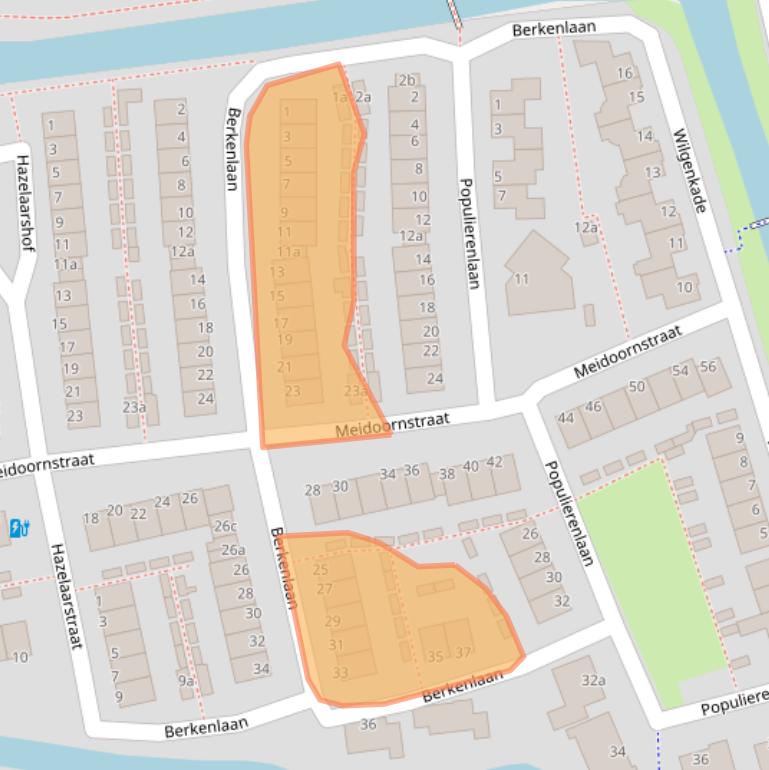 Kaart van postcodegebied 1602ST.
