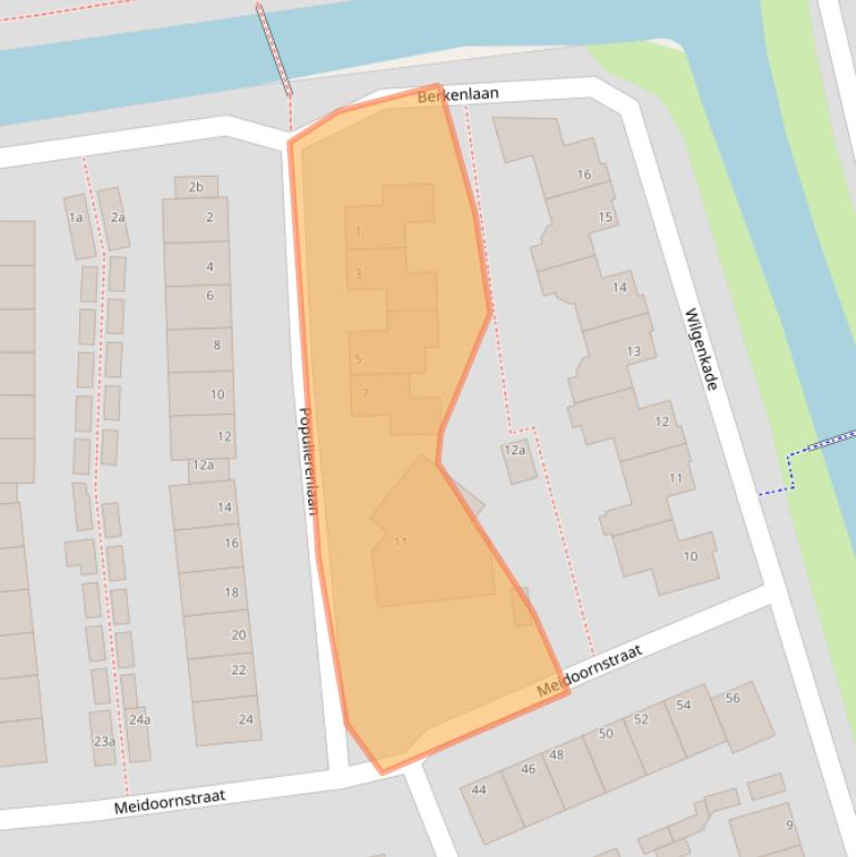 Kaart van postcodegebied 1602SW.