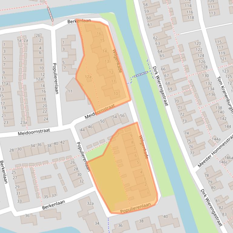 Kaart van postcodegebied 1602SZ.