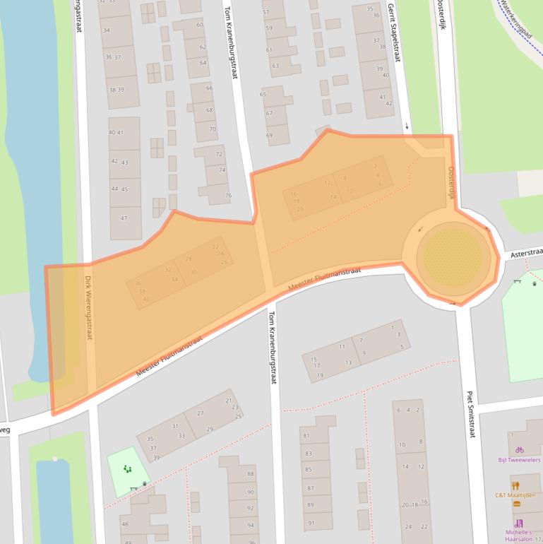 Kaart van postcodegebied 1602TB.