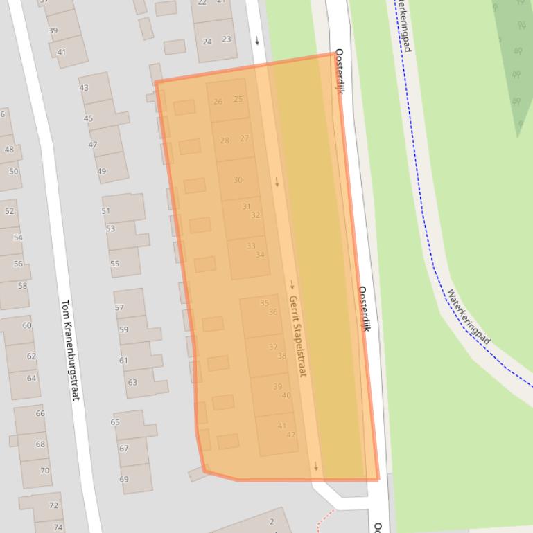 Kaart van postcodegebied 1602TD.