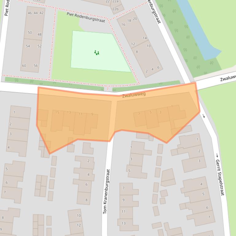 Kaart van postcodegebied 1602TE.