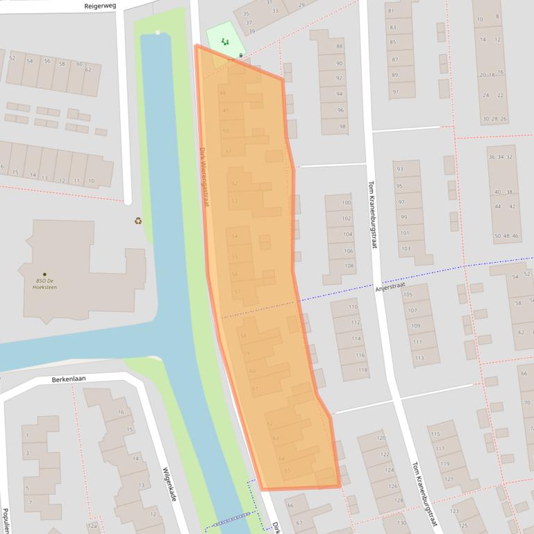 Kaart van postcodegebied 1602TL.