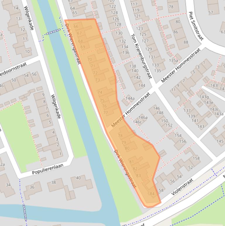 Kaart van postcodegebied 1602TM.