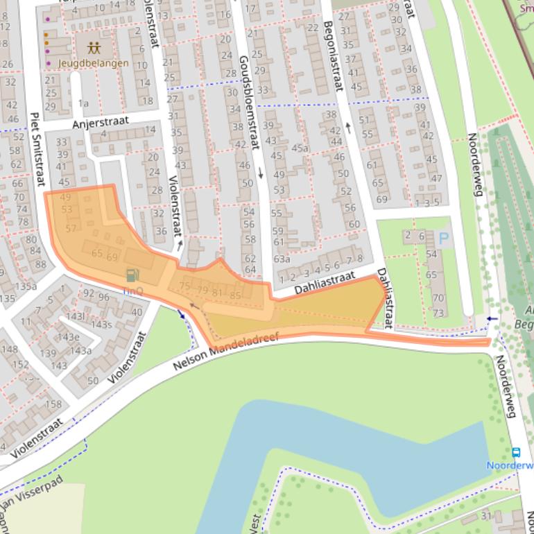 Kaart van postcodegebied 1602VB.