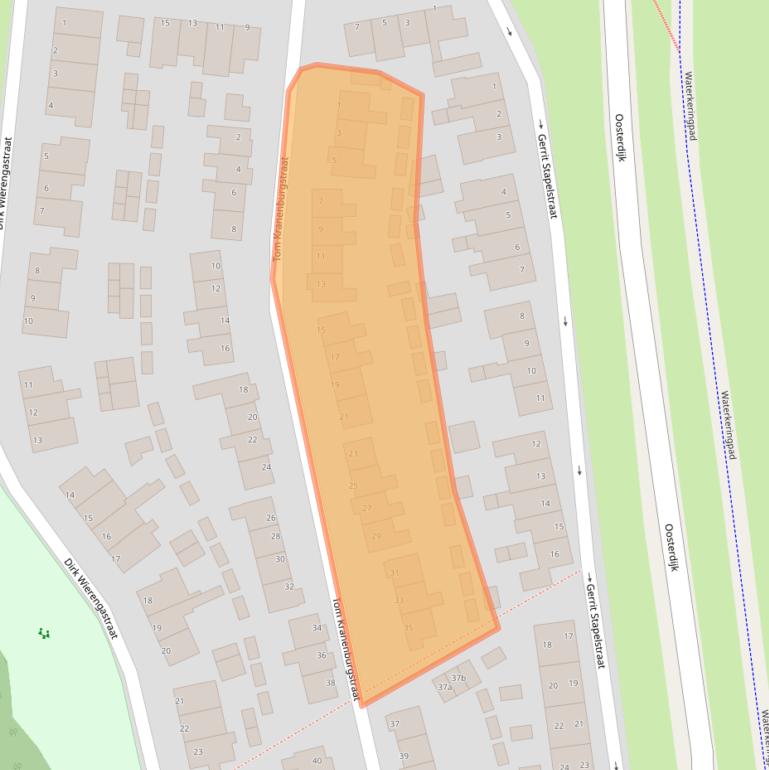 Kaart van postcodegebied 1602VG.