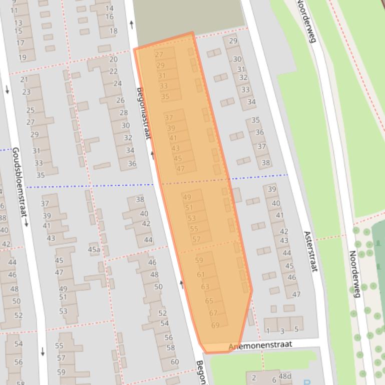 Kaart van postcodegebied 1602XH.