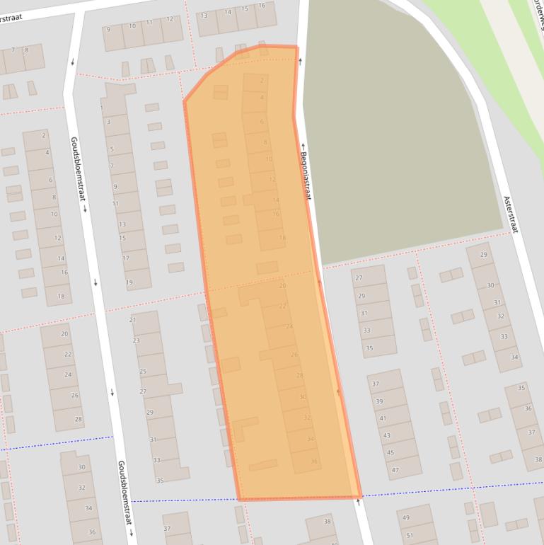 Kaart van postcodegebied 1602XJ.
