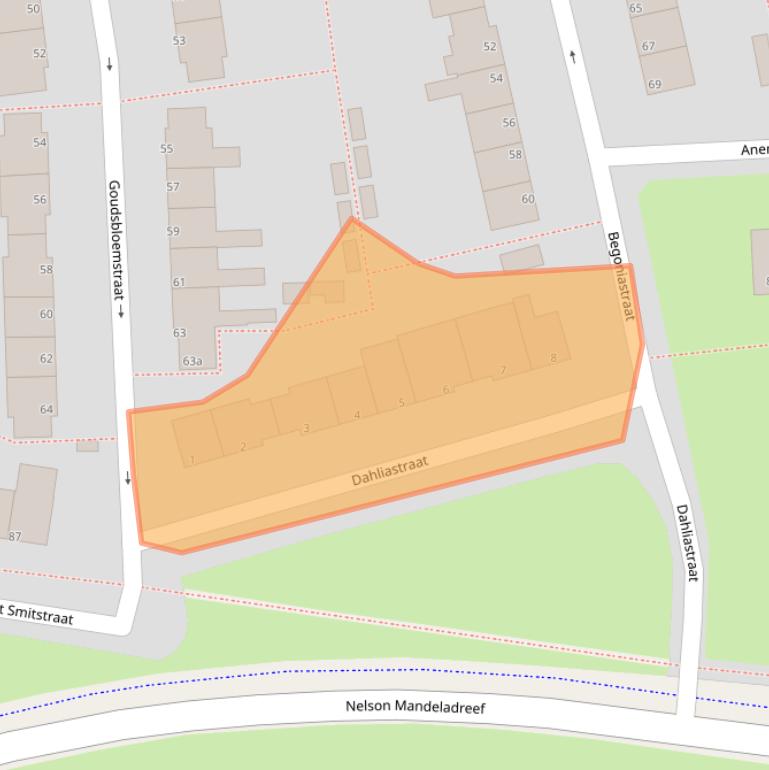 Kaart van postcodegebied 1602XL.