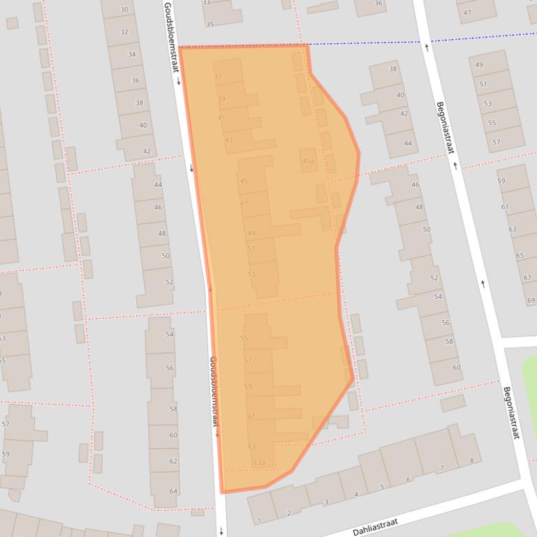 Kaart van postcodegebied 1602XN.