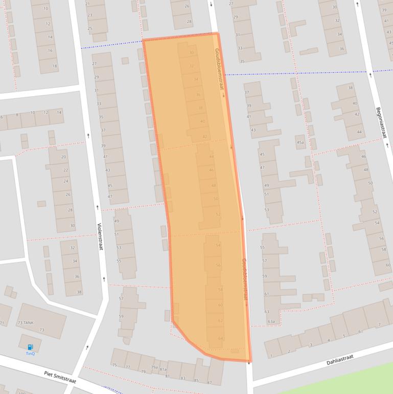 Kaart van postcodegebied 1602XR.