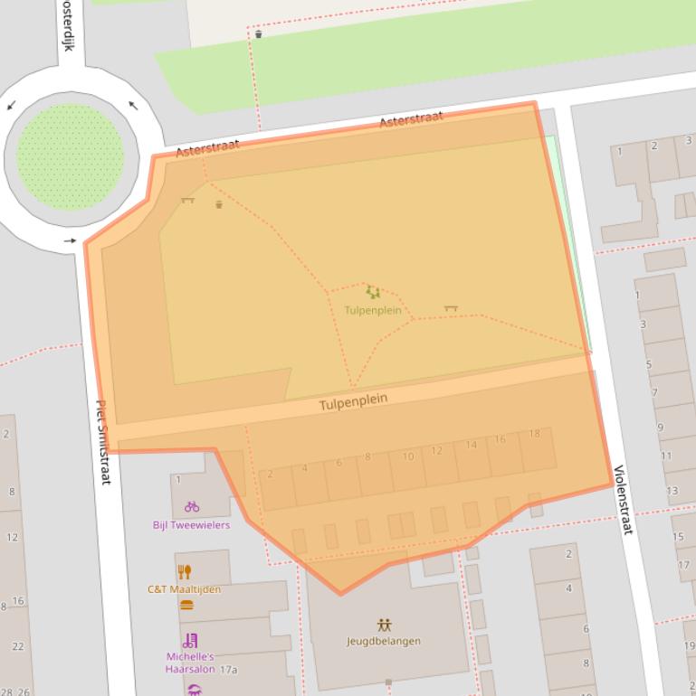 Kaart van postcodegebied 1602XX.