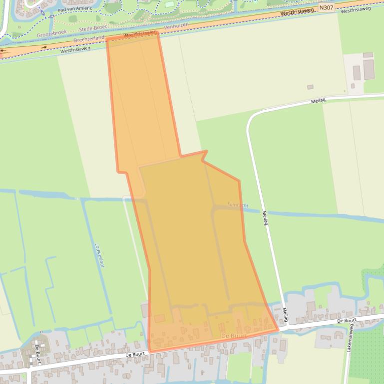 Kaart van postcodegebied 1606AH.