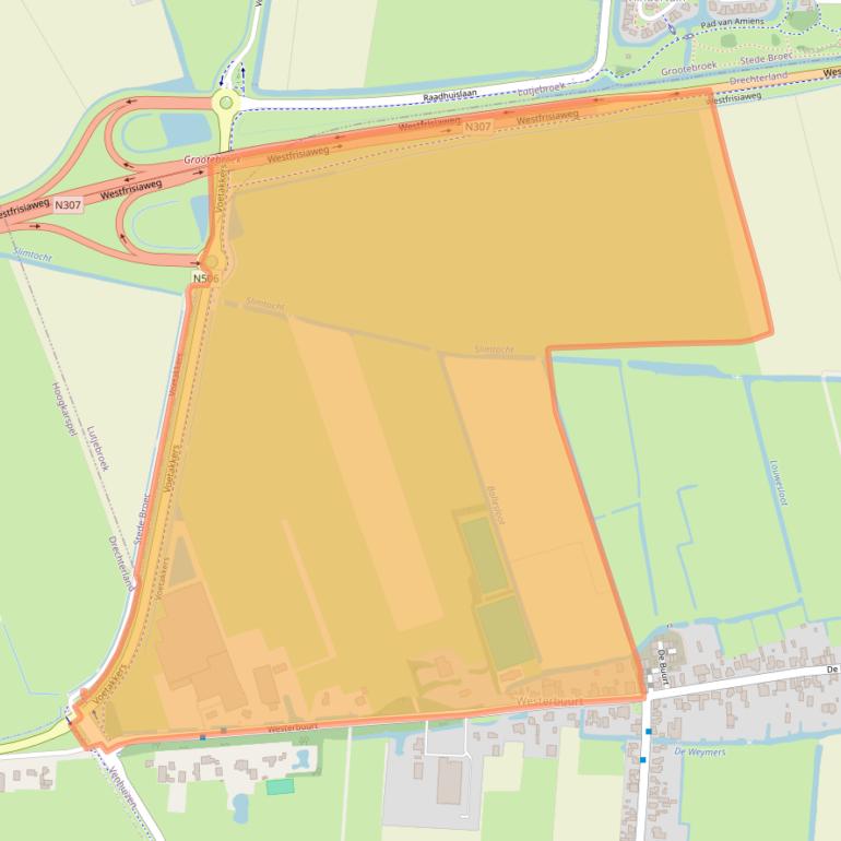 Kaart van postcodegebied 1606AL.