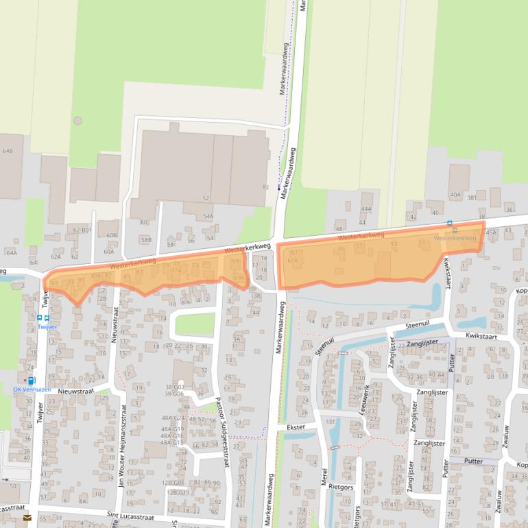 Kaart van postcodegebied 1606BB.