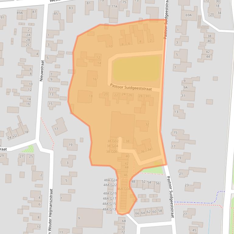 Kaart van postcodegebied 1606BJ.