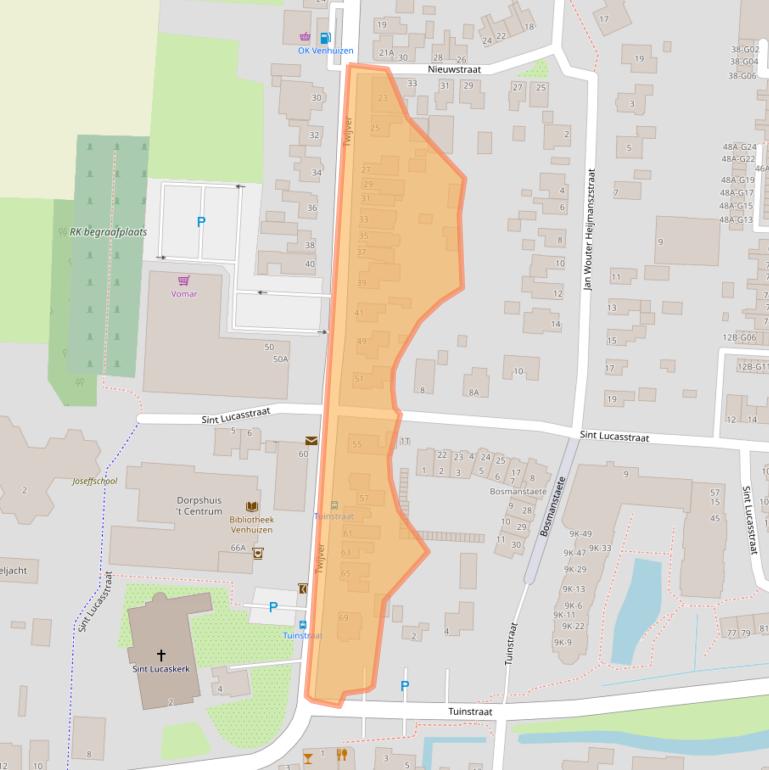 Kaart van postcodegebied 1606BV.