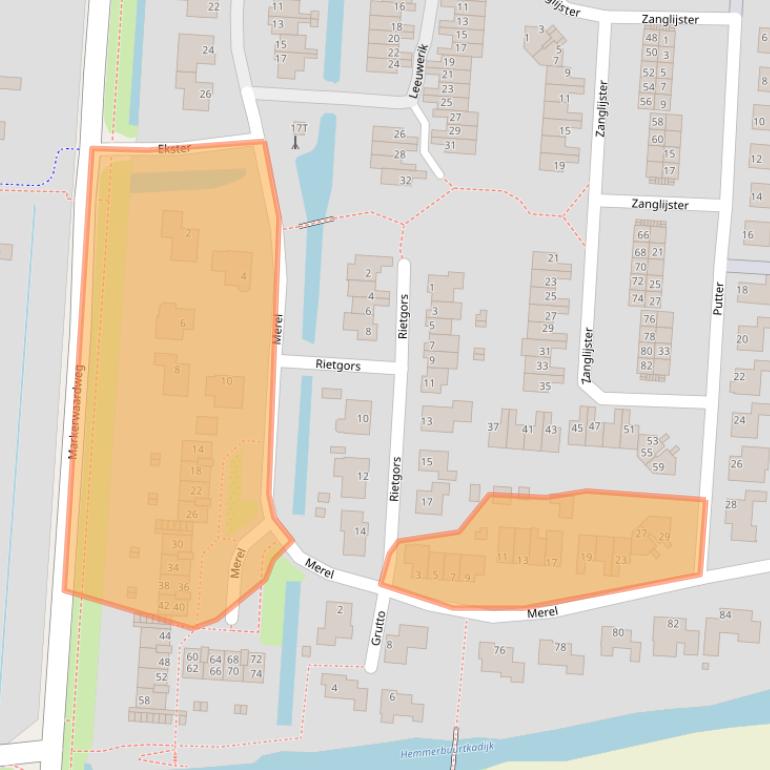 Kaart van postcodegebied 1606CH.