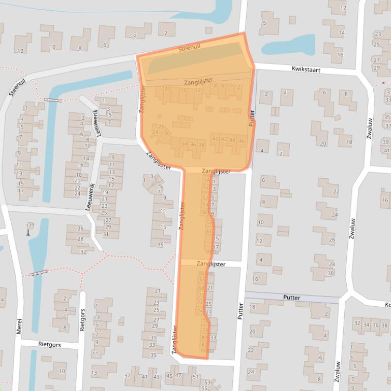 Kaart van postcodegebied 1606CP.