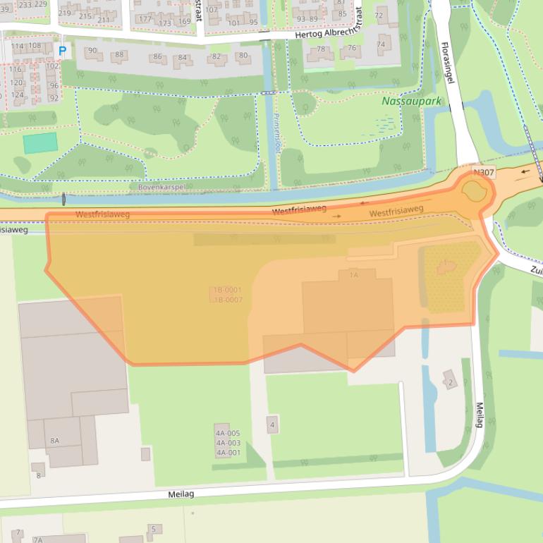 Kaart van postcodegebied 1606MD.