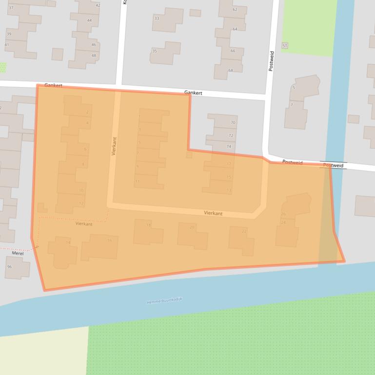 Kaart van postcodegebied 1606NC.