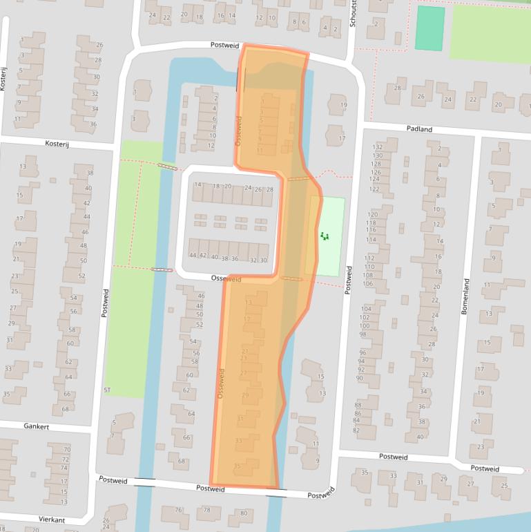 Kaart van postcodegebied 1606ND.