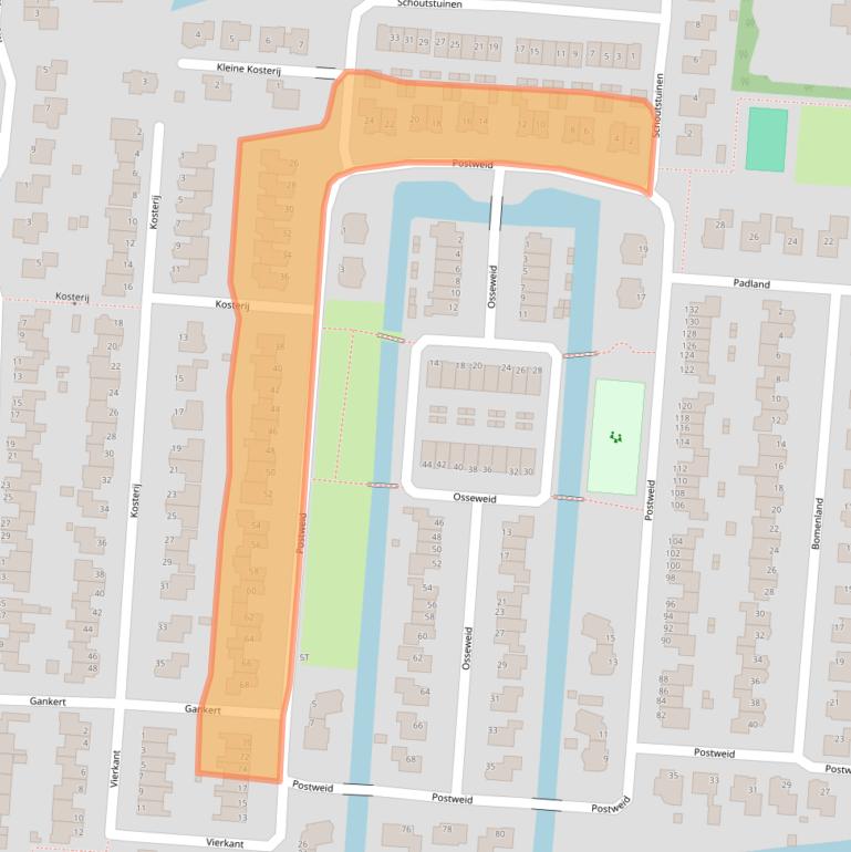 Kaart van postcodegebied 1606NH.