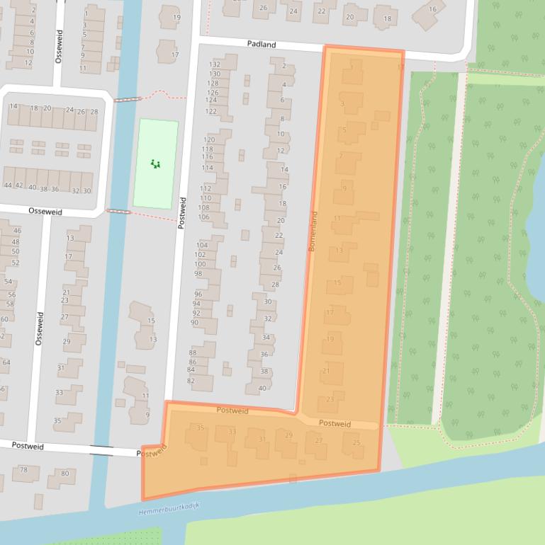 Kaart van postcodegebied 1606NM.