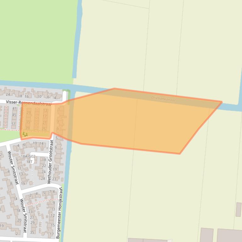Kaart van postcodegebied 1606XC.