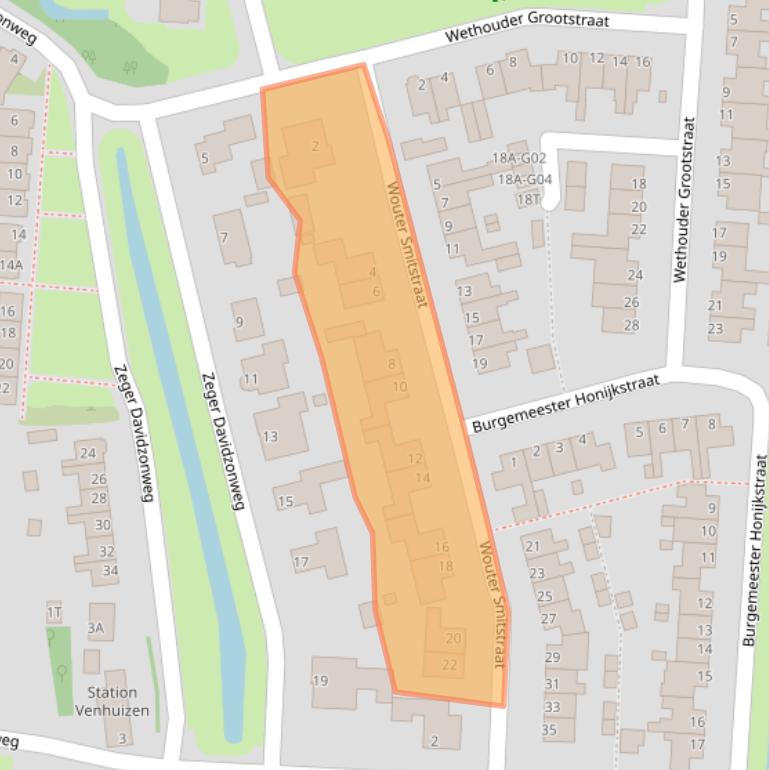 Kaart van postcodegebied 1606XJ.