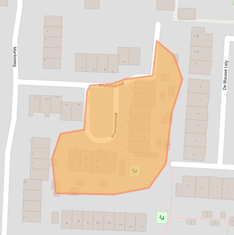 Kaart van postcodegebied 1607BA.