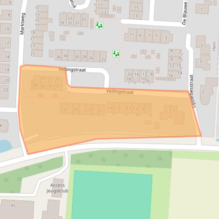 Kaart van postcodegebied 1607BC.