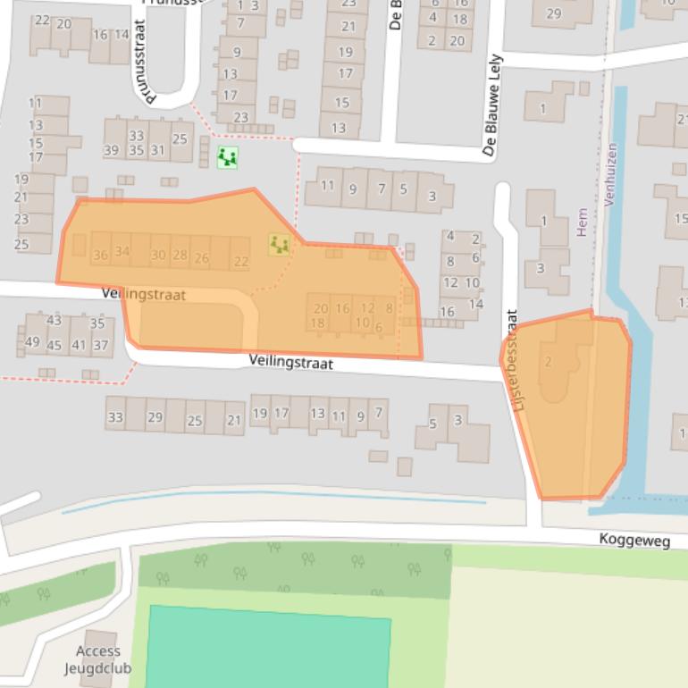 Kaart van postcodegebied 1607BD.