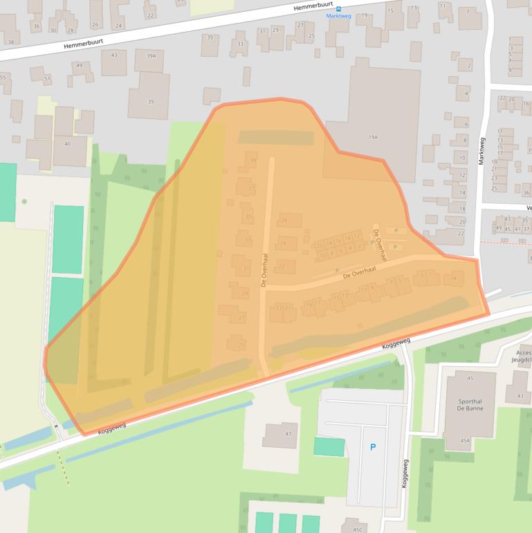 Kaart van postcodegebied 1607CA.