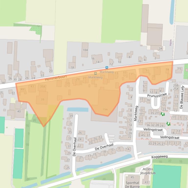 Kaart van postcodegebied 1607CC.