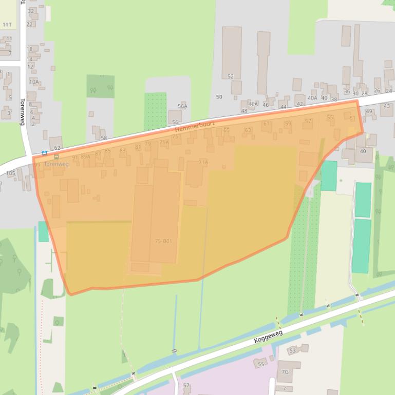 Kaart van postcodegebied 1607CD.
