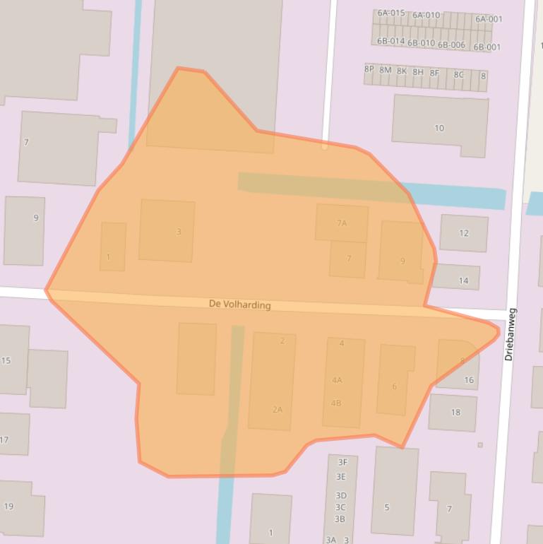 Kaart van postcodegebied 1607MJ.