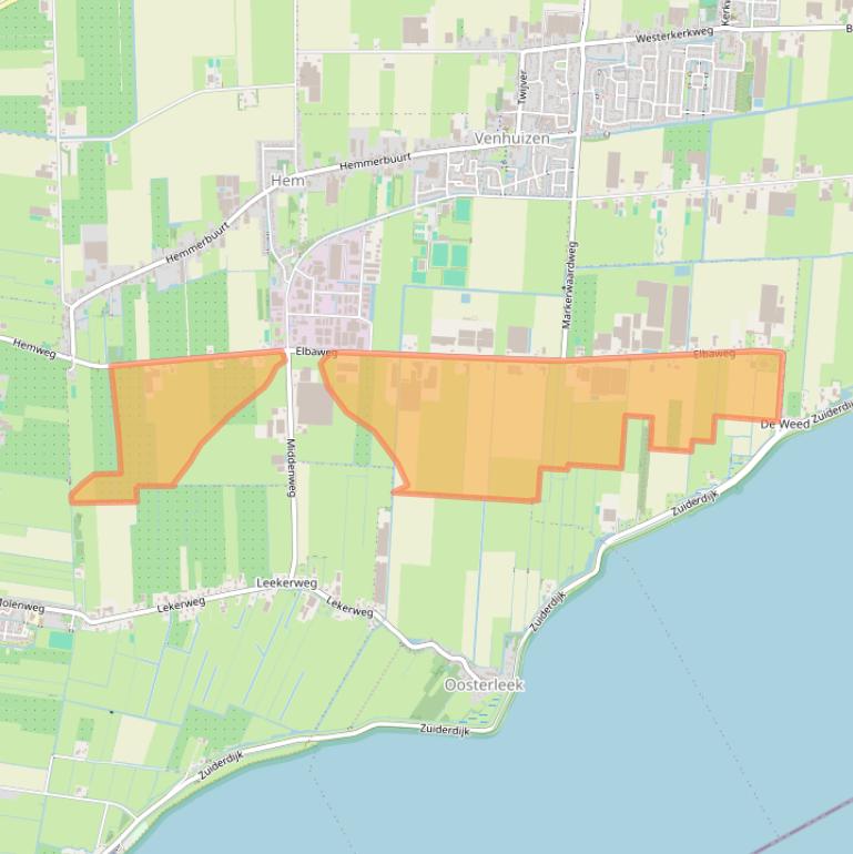 Kaart van postcodegebied 1607MN.