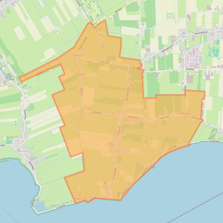 Kaart van postcodegebied 1608.