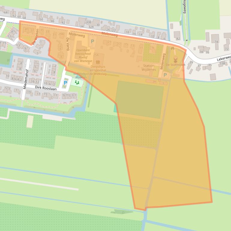 Kaart van postcodegebied 1608EC.