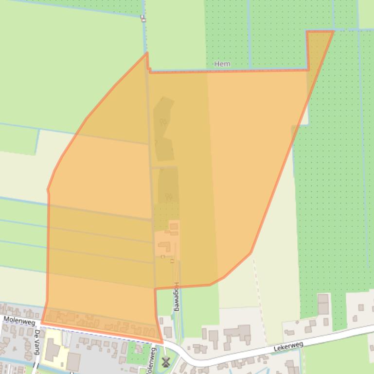 Kaart van postcodegebied 1608EE.