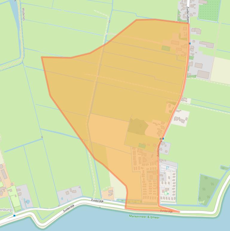 Kaart van postcodegebied 1608EX.