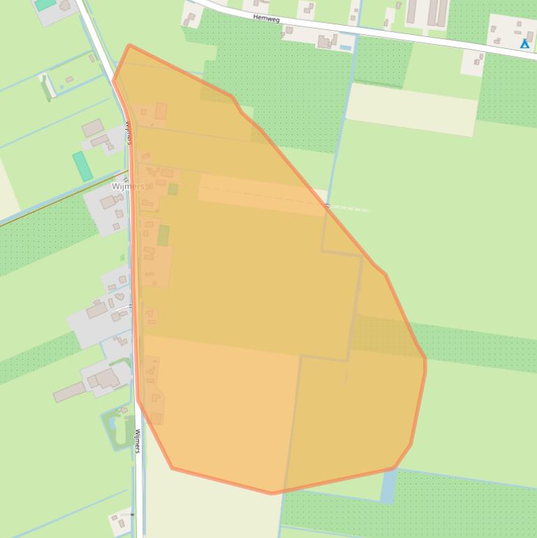 Kaart van postcodegebied 1608HJ.